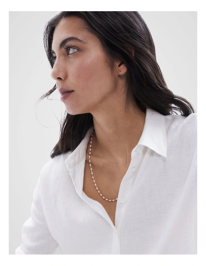 Bec Fine Link Necklace in Ecru