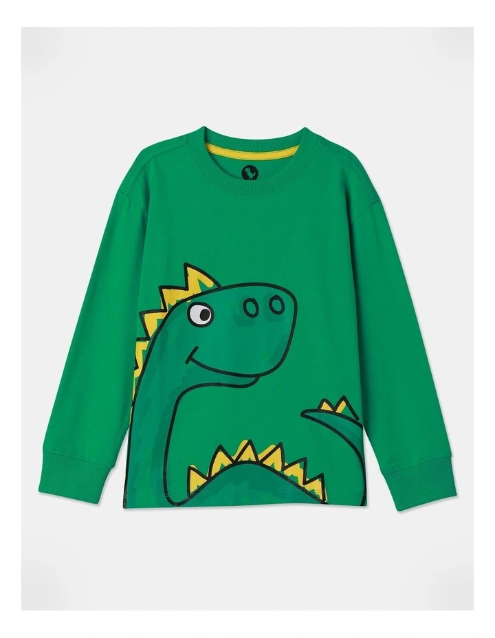 Essentials Long Sleeve Printed T-shirt in Green