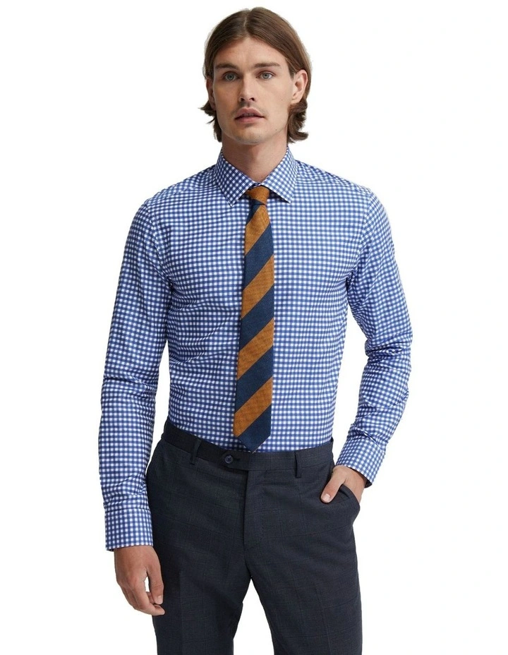 Beckton Checked Cotton Shirt in Blue