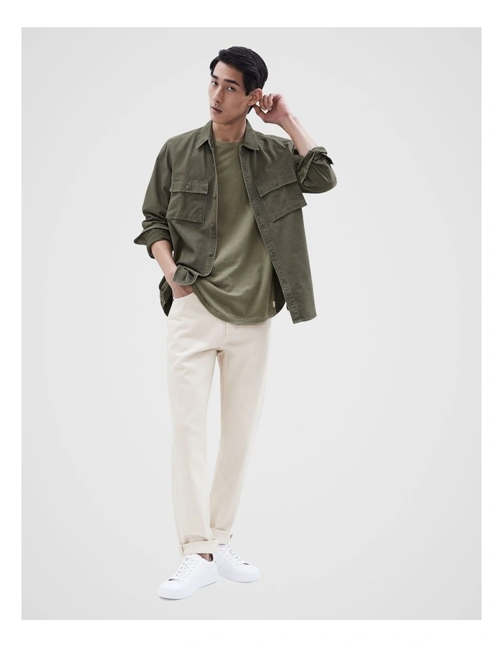 Longline T-shirt in Khaki