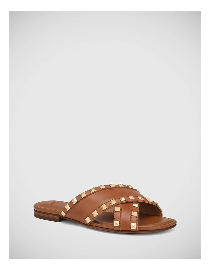 Calabria Leather Sandal in Dark Cognac