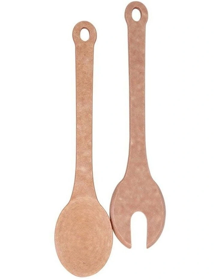 2 Piece Eco Basics Wooden Spoon & Fork Set in Natural