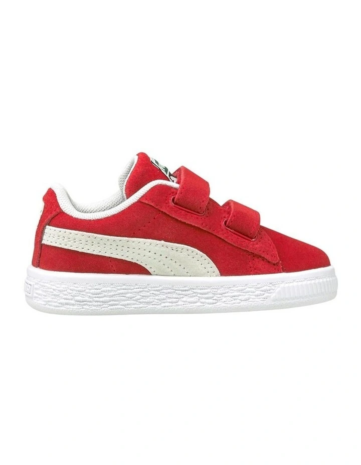 Suede Classic XXI Self-Fastening Infant Sneakers in Red