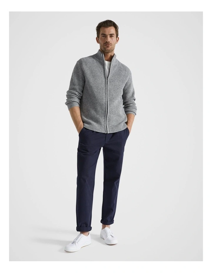 Full Zip Cardigan in Grey Marle Nep