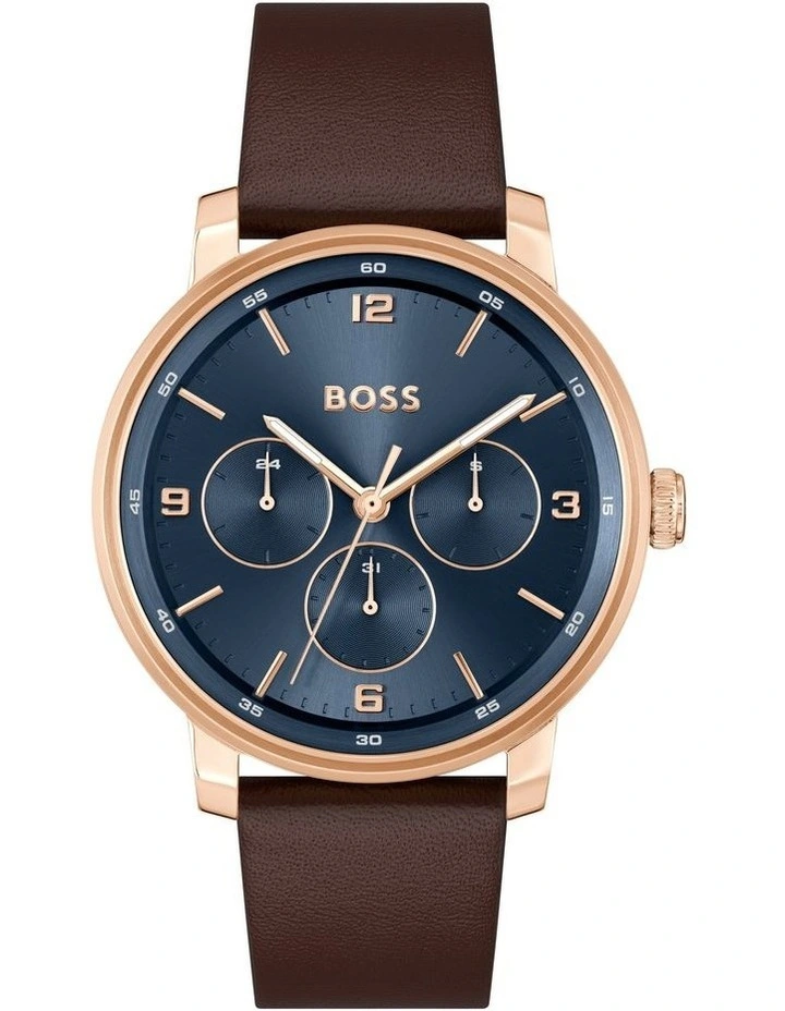 Contender Leather Watch in Blue