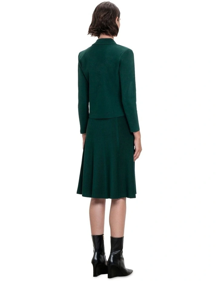 Ottoman Knit Skirt in Deep Green