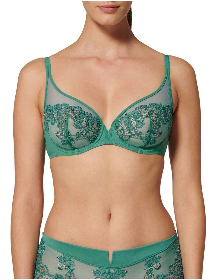 Saga Full Cup Plunge Bra in Green