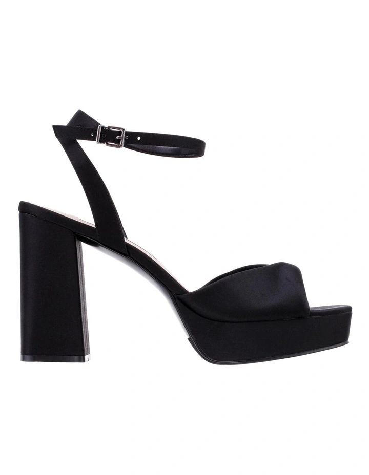 Stacie Sandals in Black Satin