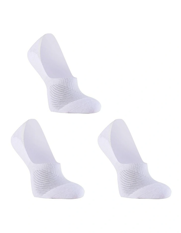 Rexy Cushion No Show Ankle Socks 3 Pack in White
