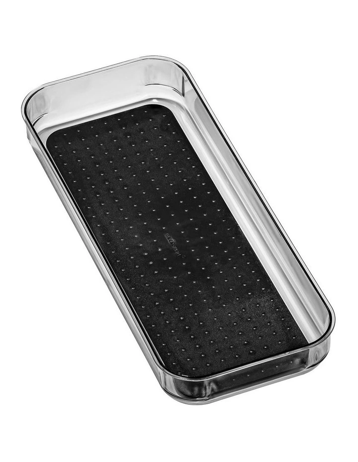Clear Soft Grip Bin in Carbon