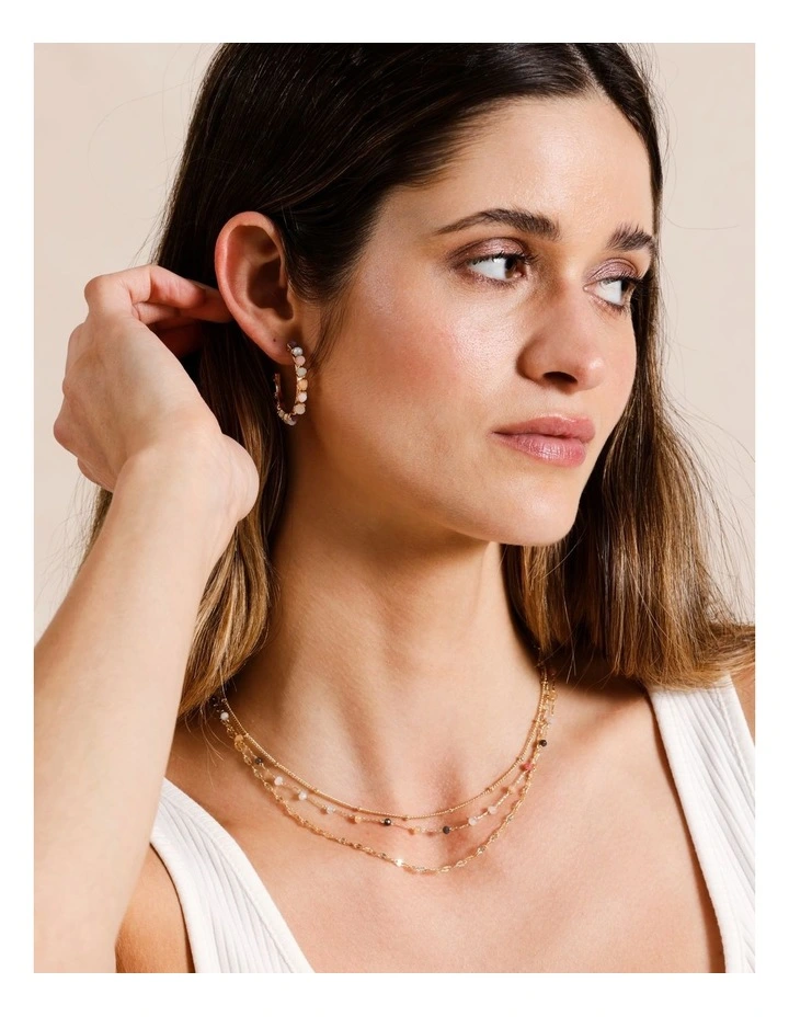 Multi Beads Hoop Earring in Assorted