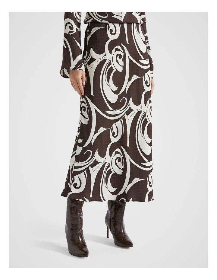 Jacquard Swirl Skirt in Retro Swirl