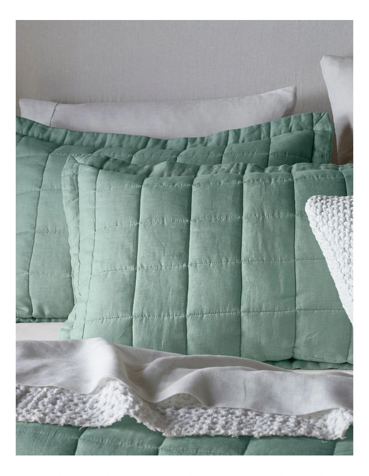 Sandy Cape Quilted Coverlet and Pillowcase Sham in Eucalyptus