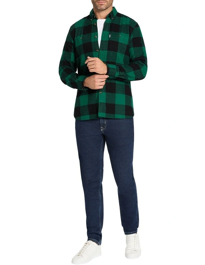 Check Behind You Long Sleeve Shirt in Emerald Check