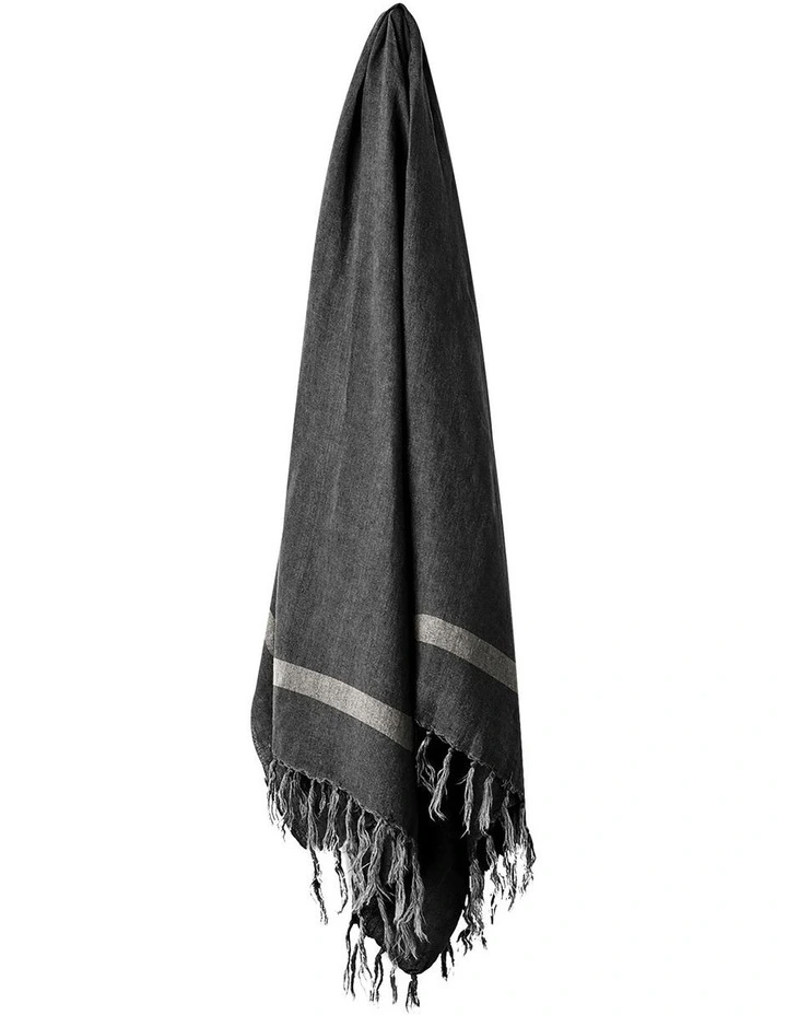 Herringbone Throw in Charcoal
