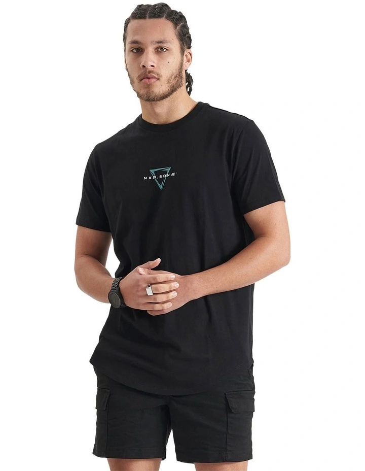 Downforce Dual Curved Tee in Jet Black