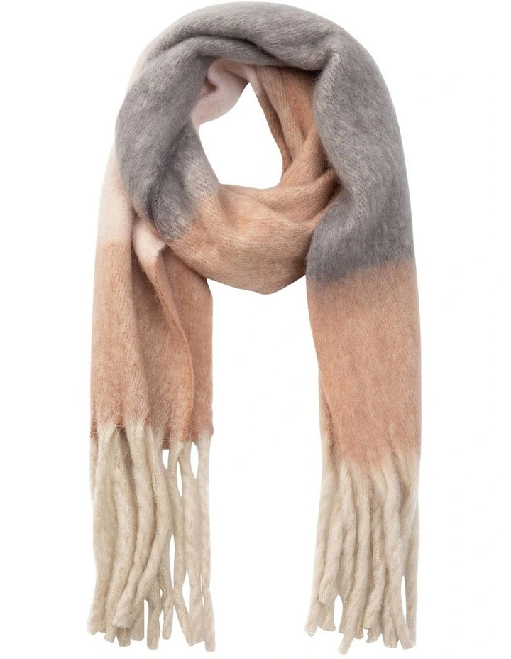 Stripe Fuzzy Blush Winter Scarf