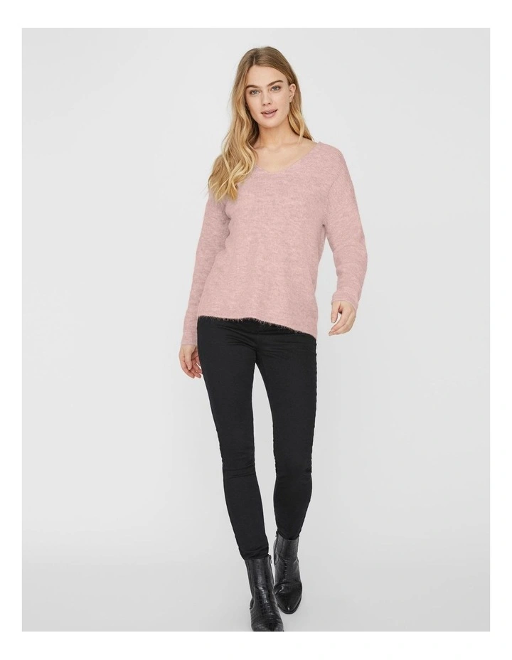 Crewlefile Long Sleeve Knit Top in Sepia Rose