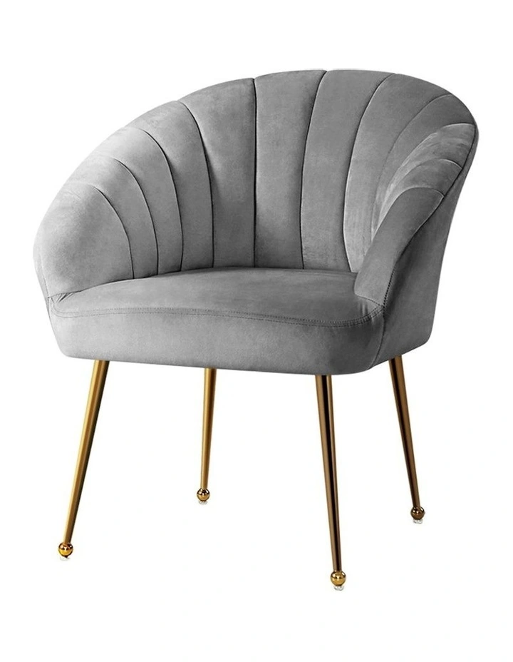 Velvet Eloise Armchair in Grey