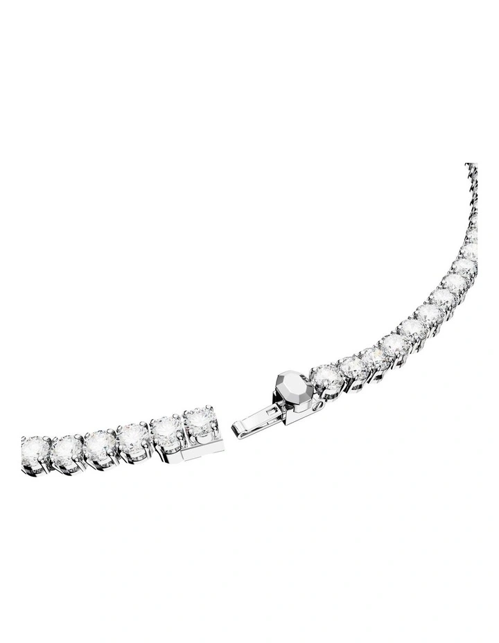 Matrix Tennis Necklace in White/Rhodium