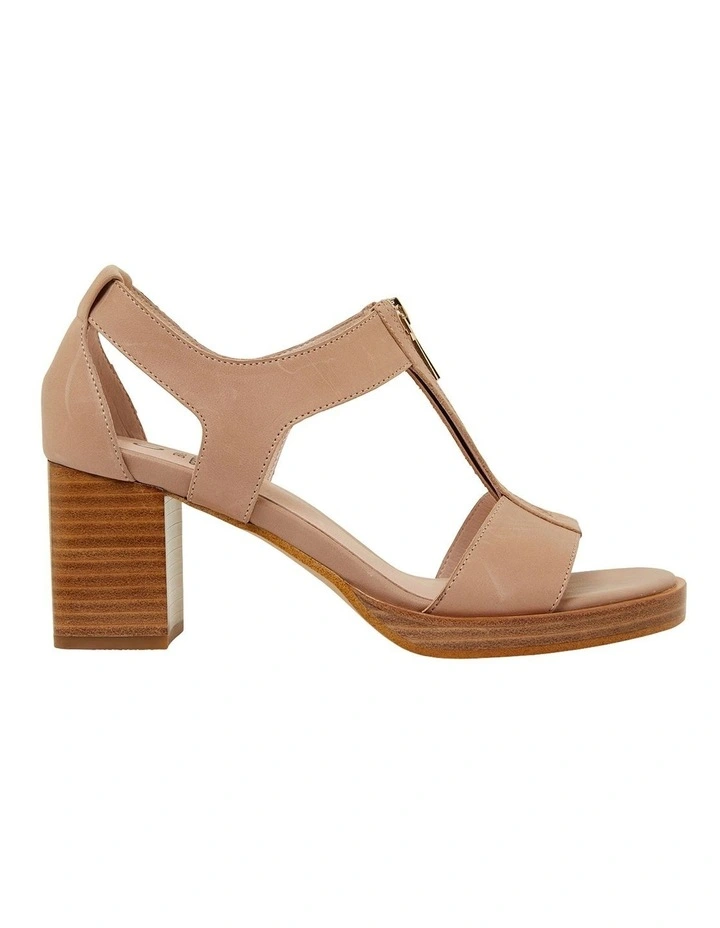 Abigail Heeled Sandals in Nude Leather