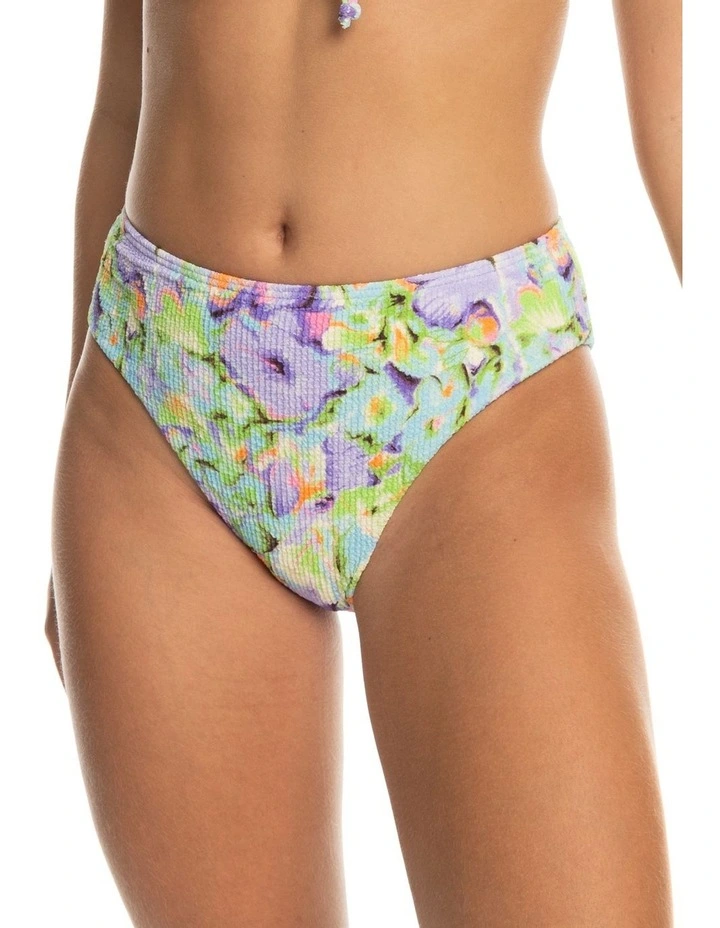 Blumen High Leg Bikini Bottoms in Purple Rose