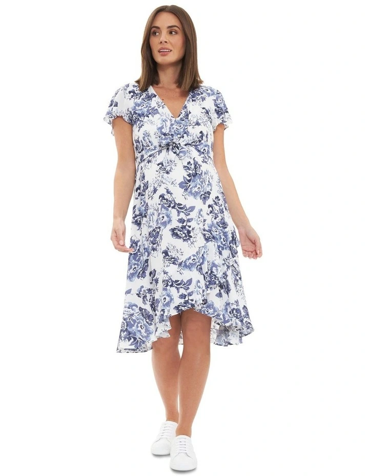 Georgia Tie Front Dress in White