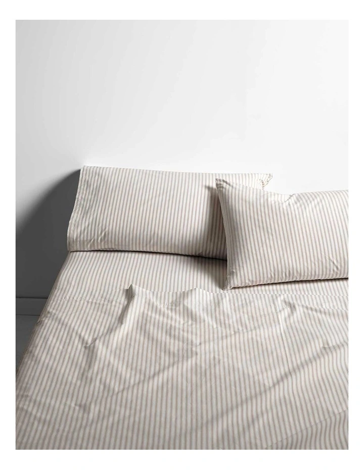 Ticking Stripe Sheet Set in Natural