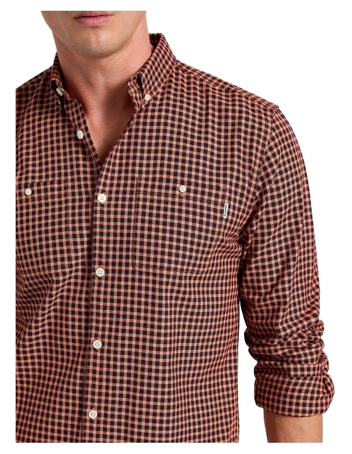 Ontario Cotton Check Shirt in Mars Check