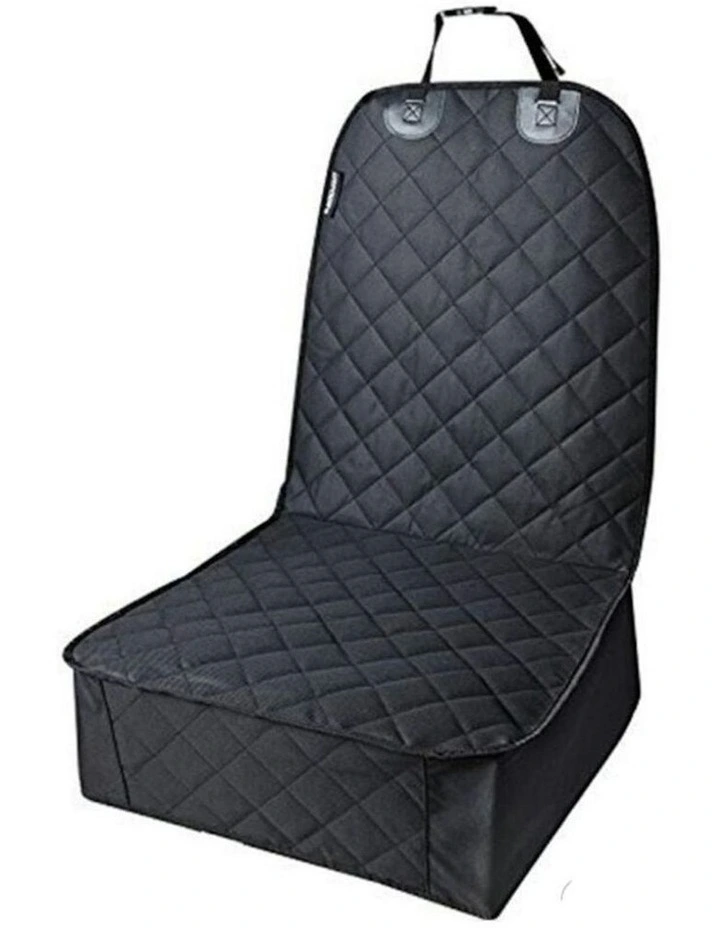 Foldable 2 in 1 Waterproof Front Car Seat Cover Mat for Pets in Black