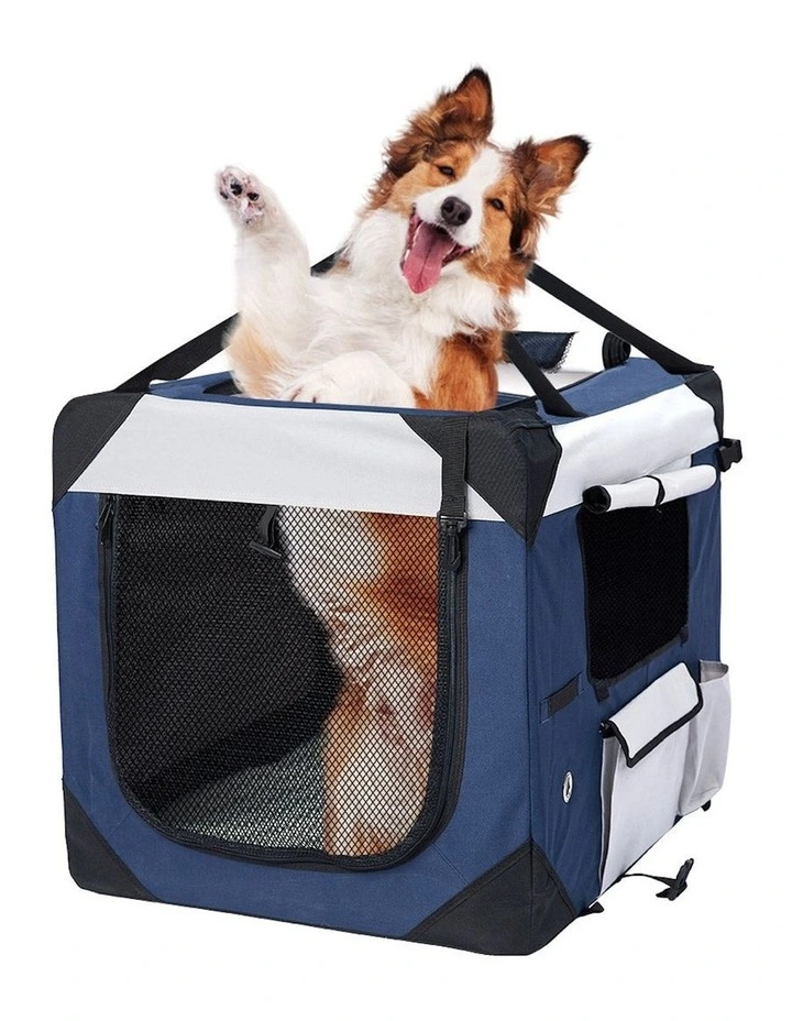 Outdoor Portable Soft Kennel Pet Carrier Bag 2XL in Blue