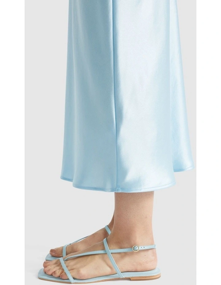 Freya Flat Sandal in Shimmer Blue