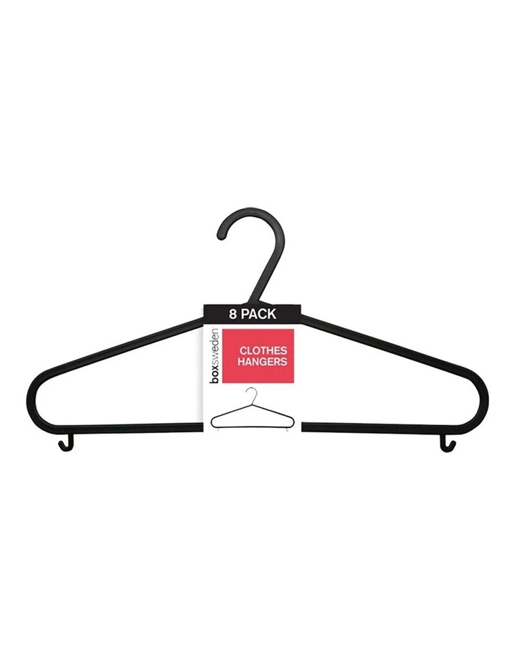 8pc Clothes Hangers Wardrobe Closet Clothing Hanger Organiser Black