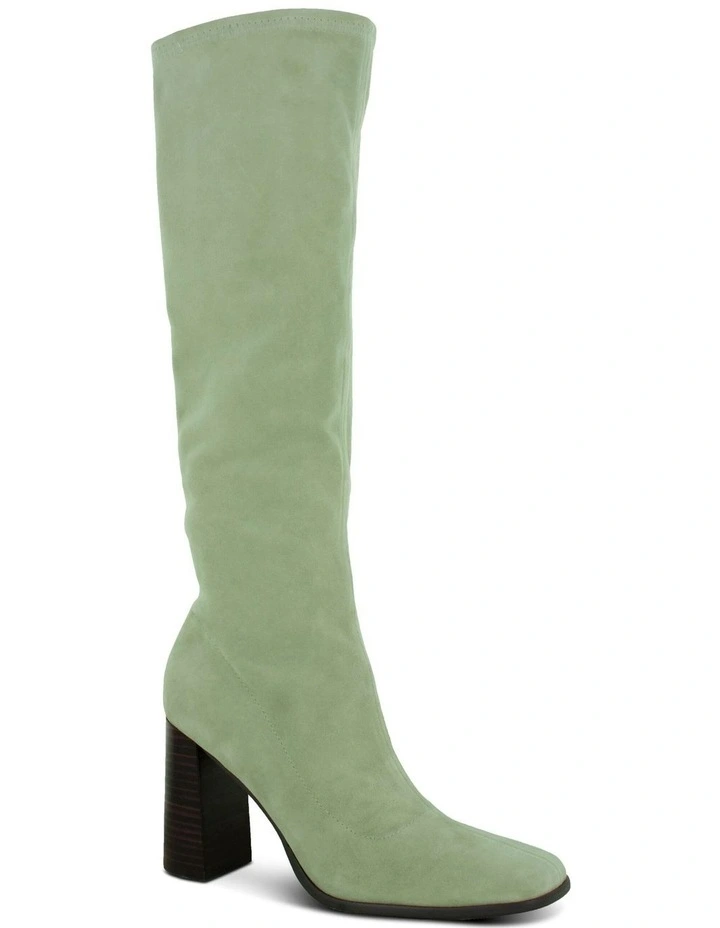Zaffron Knee High Boots in Green