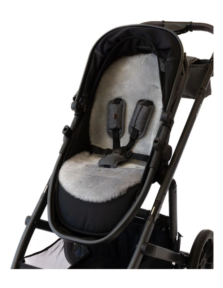 Luxury Lambskin Shorn Wool Pram Liner in Grey