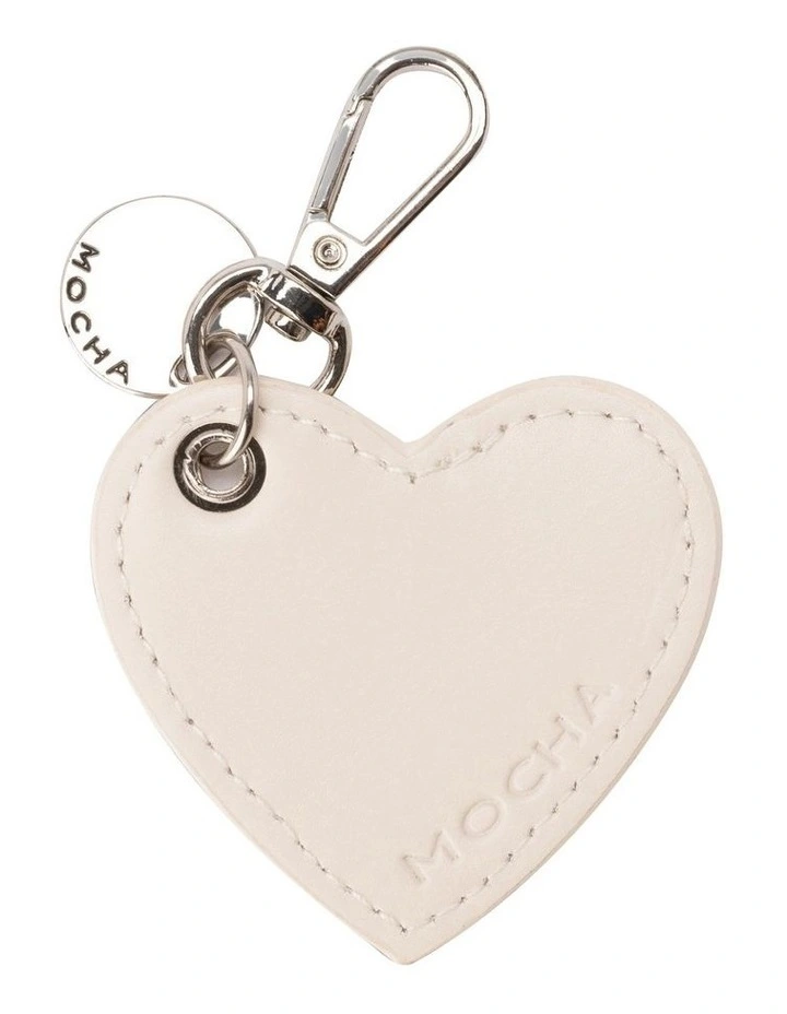 Carla Heart Keyring in White
