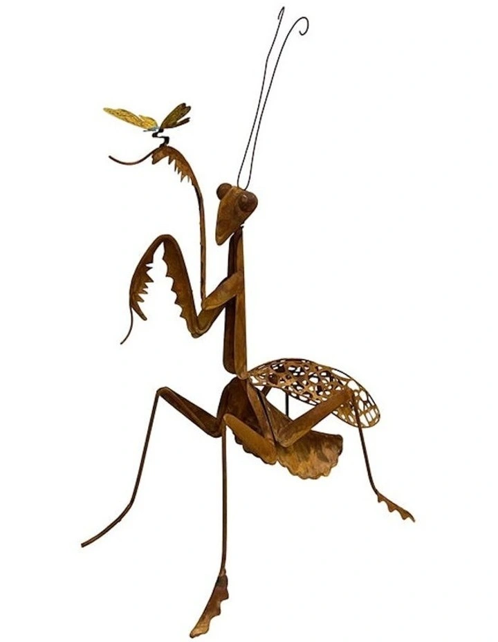 Praying Mantis Garden Dcor in Rust