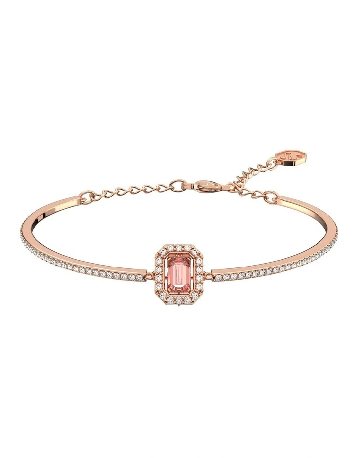 Millenia Bangle Octagon Cut Pave Rose Gold-Tone Plated in Pink