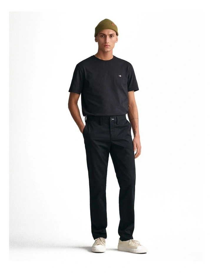 Slim Fit Twill Chinos in Black