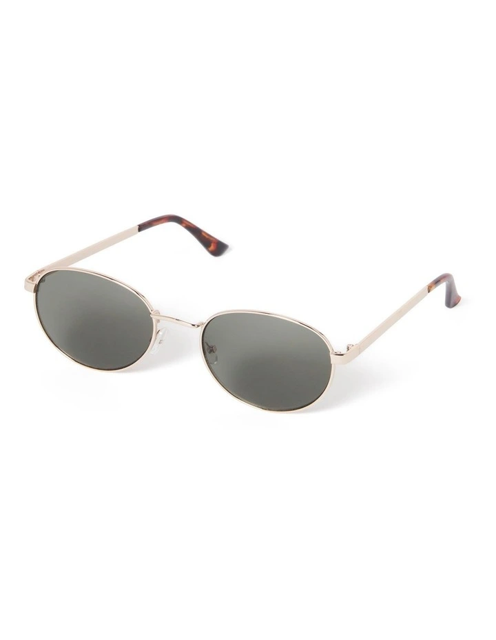 April Round Metal Frame Sunglasses in Gold