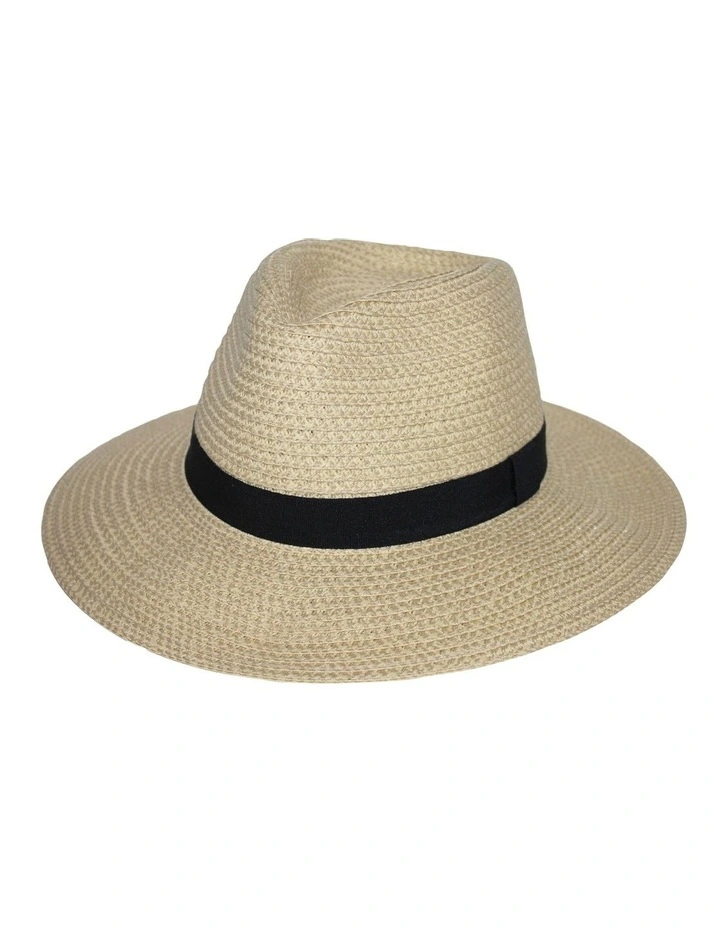 Braided Fedora Hat In Beige