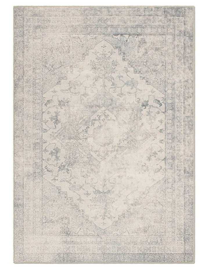 Together Washable Chenille Area Rug in Gray
