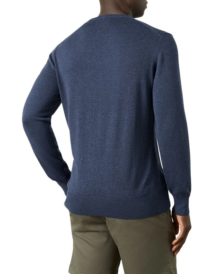 Barnett Crew Sweater in Denim