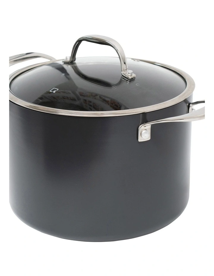 Re-Lite Stockpot With Glass Lid 7.5 L/24 Cm in Black
