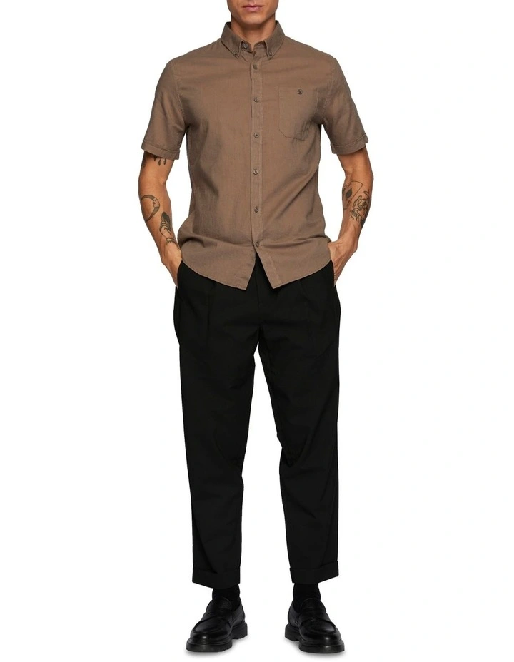 Trostol Short Sleeve Shirt in Walnut