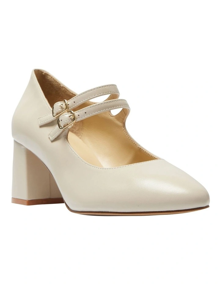Claire Heeled Shoes in Ivory Leather