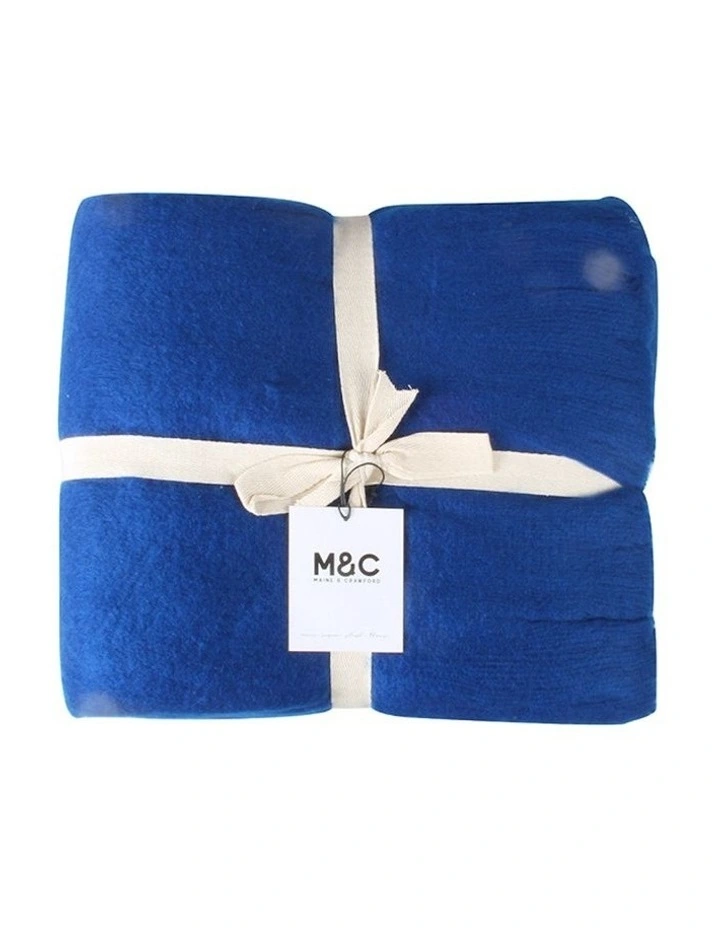 Maci Super Plush Throw Sofa Acrylic Blanket 170x130cm in Navy