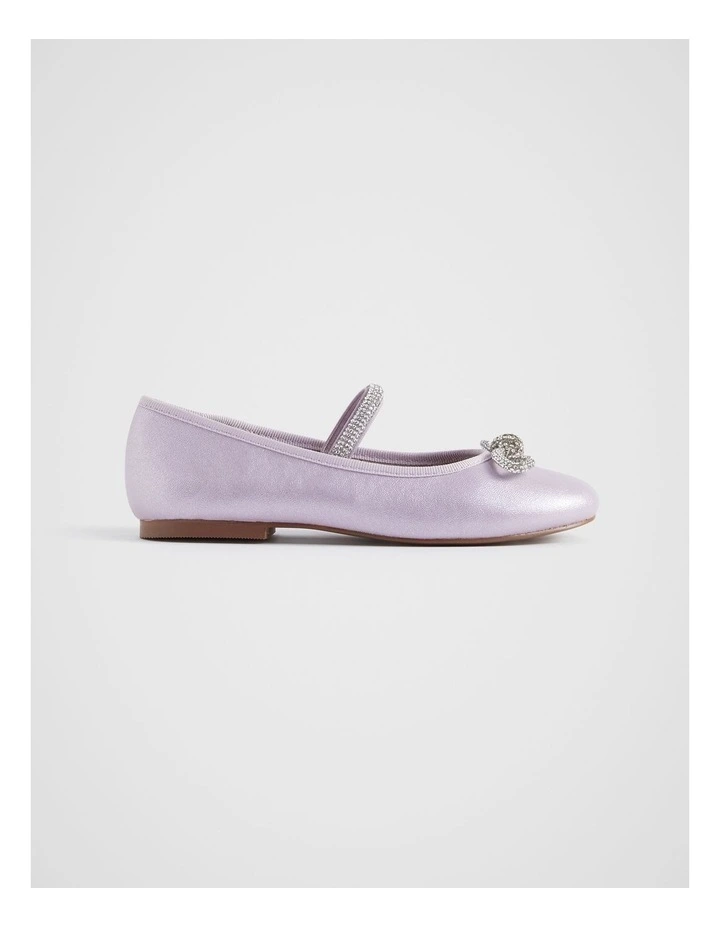 Jewel Bow Metallic Ballet in Orchid