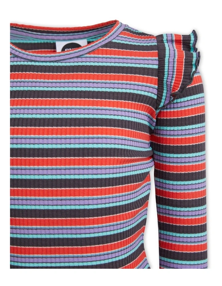 All Sorts Long Sleeve Rib Tee (3-7 Years) in Stripe