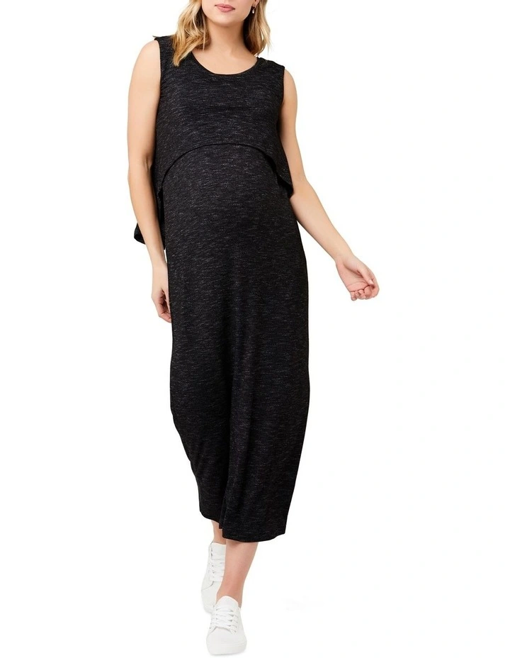 Swing Back Nursing Maxi Dress in Granite